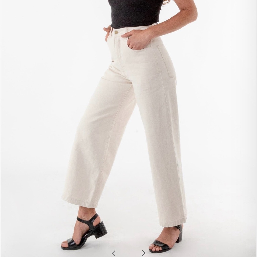 Los Angeles Apparel High Waisted Wide Leg Jean